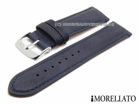 Watch strap -Duccio- 22mm dark blue quality calf's leather by MORELLATO (width of buckle 20 mm) - Bild vergr��ern 