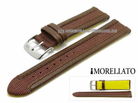Watch strap -Kite- 20mm brown leather Kevlar grained stitched by MORELLATO (width of buckle 18 mm) - Bild vergr��ern 