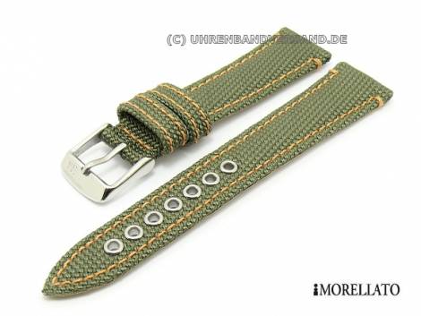 Watch strap 18mm green -Wind- textile contrast stitching by MORELLATO - Bild vergr��ern 