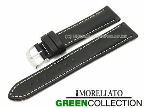 Watch strap 18mm black -Castagno- ivory stitching by MORELLATO (width of buckle 16 mm) - Bild vergr��ern 
