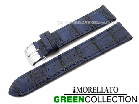 Watch strap 20mm dark blue -Larice- alligator grain stitched by MORELLATO (width of buckle 18 mm) - Bild vergr��ern 