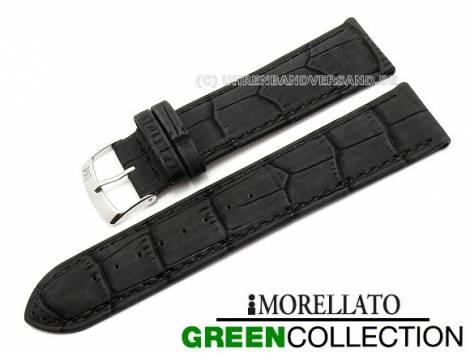 Watch strap 20mm black -Larice- alligator grain stitched by MORELLATO (width of buckle 18 mm) - Bild vergr��ern 