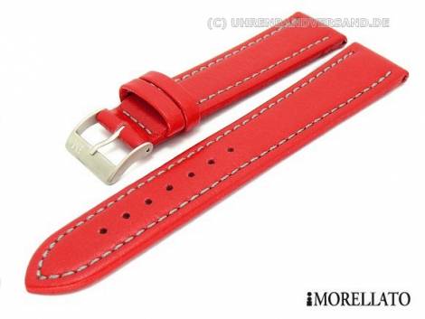 Watch strap 18mm red -Tipo Locman- Lorica waterproof light gray stitching by MORELLATO (width of buckle 16 mm) - Bild vergr��ern 