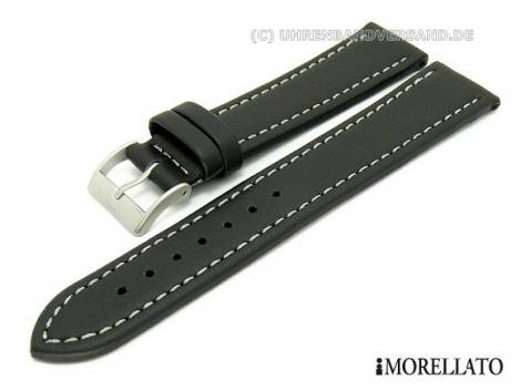 Watch strap -Tipo Locman- XL 18mm black Lorica light stitching by MORELLATO (width of buckle 16 mm) - Bild vergr��ern 