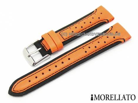 Watch strap 20mm orange -Scherma- lorica waterproof by MORELLATO (width of buckle 18 mm) - Bild vergrern 