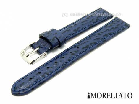 Watch strap 12mm dark blue -Touring Squalo Calf- Shark grain stitched by MORELLATO - Bild vergr��ern 
