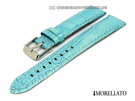 Watch strap 24mm ice blue -Ypsilon- alligator grain glossy finish by MORELLATO (Schlie�enansto� 20 mm) - Bild vergr��ern 