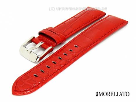 Watch strap 22mm red -Ypsilon- alligator grain glossy finish by MORELLATO - Bild vergr��ern 