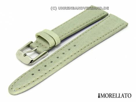 Watch band -Pentathlon- 18mm light grey aqua-wash-leather grained surface by MORELLATO (width of buckle 14 mm) - Bild vergr��ern 