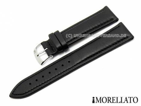 Watch strap -Musa- 20mm black finely grained stitched by MORELLATO (width of buckle 18 mm) - Bild vergr��ern 