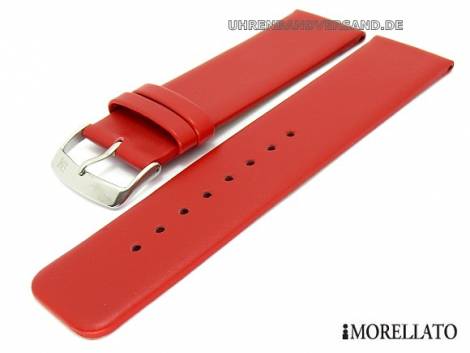 Watch strap -Large- 26mm red thin without stitching smooth surface by MORELLATO (width of buckle 26 mm) - Bild vergr��ern 