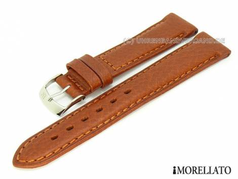 Watch band -Bottolato- 20mm gold brown leather grained by MORELLATO (width of buckle 18 mm) - Bild vergr��ern 