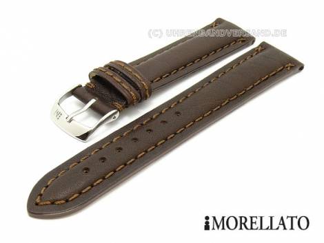 Watch strap 22mm dark brown -Degas Toro- real bull's leather by MORELLATO - Bild vergr��ern 