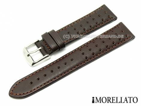 Watch strap 22mm brown racing look smooth by MORELLATO (width of buckle 20 mm) - Bild vergr��ern 