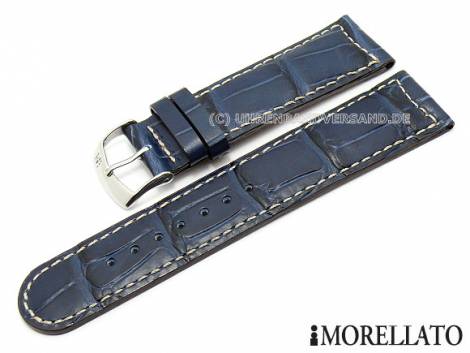Watch band -Guttuso- 18mm dark blue alligator grain by MORELLATO (width of buckle 16 mm) - Bild vergr��ern 