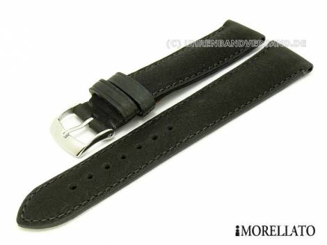 Watch strap -Duccio- 18mm black quality calf's leather by MORELLATO (width of buckle 16 mm) - Bild vergr��ern 