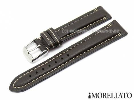 Watch strap -Cervo Americano- 18mm dark brown genuine deer leather MORELLATO (width of buckle 16 mm) - Bild vergr��ern 
