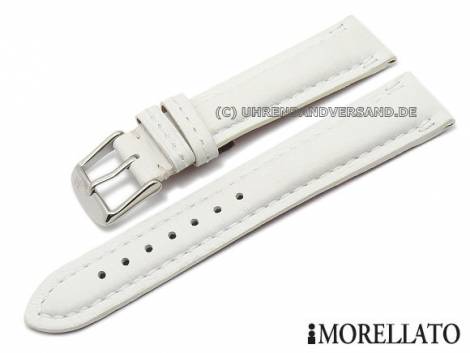 Watch strap -Cervo Americano- 24mm white genuine deer leather by MORELLATO (width of buckle 22 mm) - Bild vergr��ern 