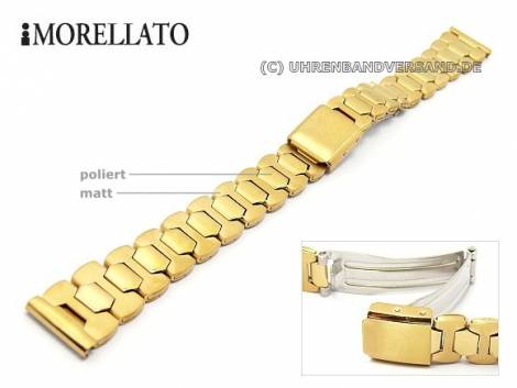Watch strap 14mm stainless steel golden brushed partly polished elegant by MORELLATO - Bild vergr��ern 