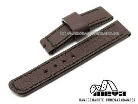 SALE: Hand made watch strap leather 24mm dark brown genuine buffalo (width of buckle 24 mm) - Bild vergr��ern 