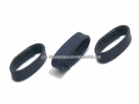 Replacement loops- SET 3 pieces 18mm dark blue smooth matt for leather watch bands - Bild vergr��ern 