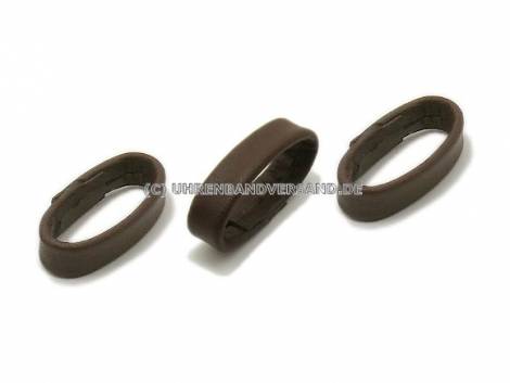 Replacement loops- SET 3 pieces 22mm dark brown smooth matt for leather watch bands - Bild vergr��ern 