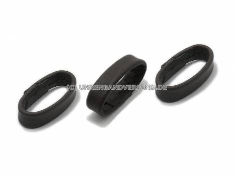 Replacement loops- SET 3 pieces 20mm black smooth matt for leather watch bands - Bild vergr��ern 