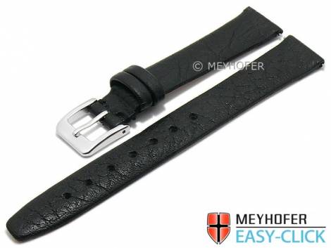 Meyhofer EASY-CLICK watch strap -Oroville- 14mm black leather grained matt (width of buckle 12 mm) - Bild vergr��ern 