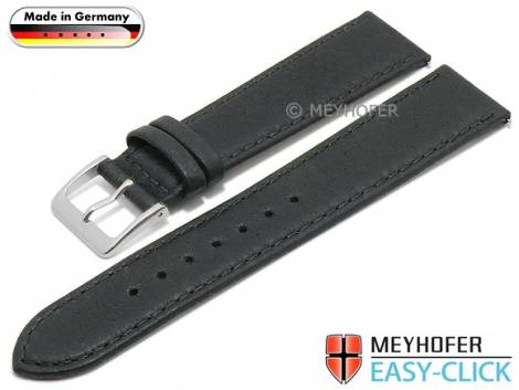 Meyhofer EASY-CLICK watch strap -Oker- 20mm dark grey leather peccary optics stitched (width of buckle 18 mm) - Bild vergr��ern 