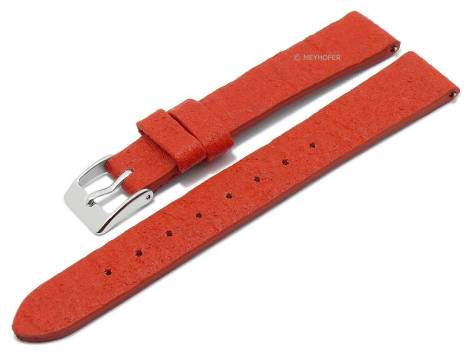 Meyhofer EASY-CLICK watch strap -Waterbury- 14mm red pineapple fibers VEGAN matt (width of buckle 12 mm) - Bild vergr��ern 