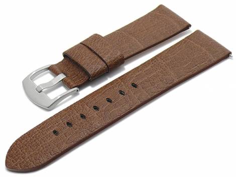Meyhofer EASY-CLICK watch strap -Berea- 24mm dark brown apple fibers VEGAN grained (width of buckle 22 mm) - Bild vergr��ern 