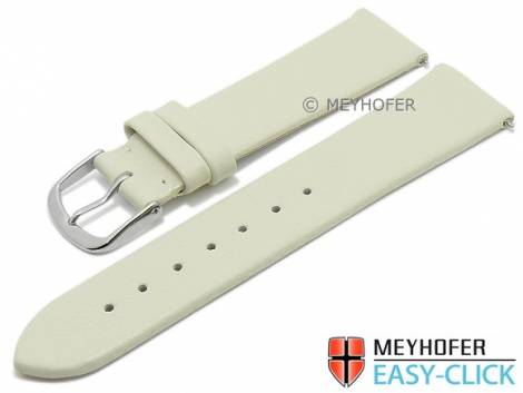 Meyhofer EASY-CLICK watch strap XS -Tampa- 20mm beige leather smooth without stitching (width of buckle 18 mm) - Bild vergrern 