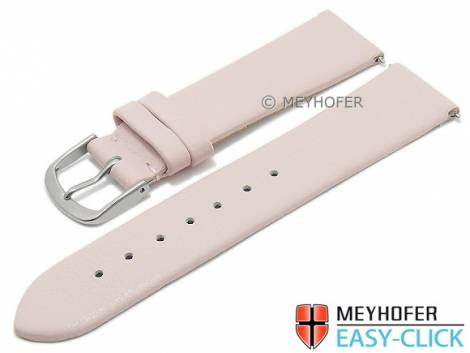 Meyhofer EASY-CLICK watch strap XS -Tampa- 20mm pink leather smooth without stitching (width of buckle 18 mm) - Bild vergrern 