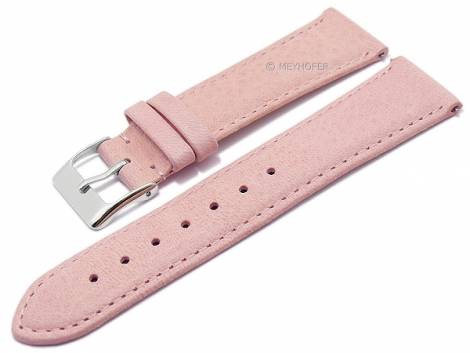 Meyhofer EASY-CLICK watch strap XS -Ecola- 16mm pink leather vegetable tanned stitched (width of buckle 14 mm) - Bild vergr��ern 
