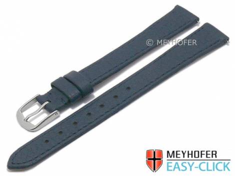 Meyhofer EASY-CLICK watch strap XL -Ludington- 14mm dark blue genuine deer leather grained (width of buckle 12 mm) - Bild vergrern 