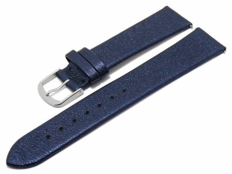 Meyhofer EASY-CLICK watch strap -Washita- 18mm dark blue metallic leather grained (width of buckle 16 mm) - Bild vergrern 