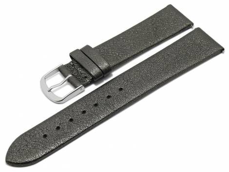 Meyhofer EASY-CLICK watch strap -Washita- 18mm anthracite metallic leather grained (width of buckle 16 mm) - Bild vergr��ern 