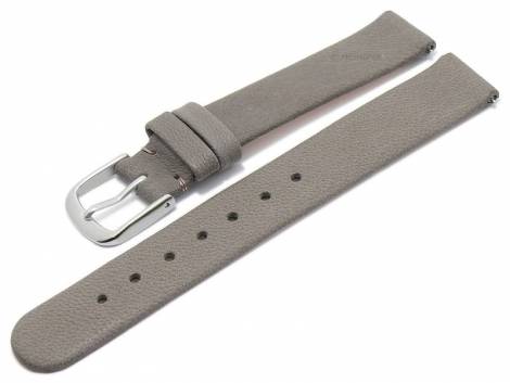 Meyhofer EASY-CLICK watch strap -Zermatt- 14mm grey brown goat leather grained (width of buckle 14 mm) - Bild vergr��ern 