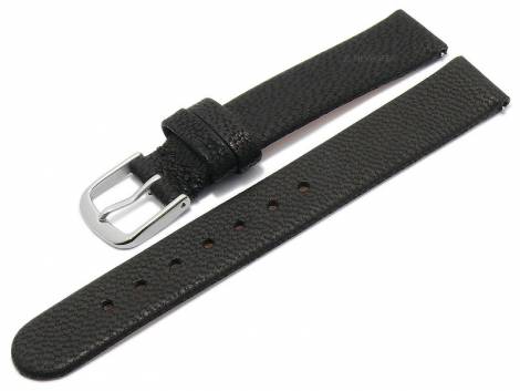 Meyhofer EASY-CLICK watch strap -Zermatt- 14mm black goat leather grained (width of buckle 14 mm) - Bild vergrern 