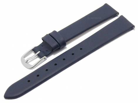 Meyhofer EASY-CLICK watch strap -Natal- 14mm dark blue leather smooth without stitching (width of buckle 12 mm) - Bild vergr��ern 