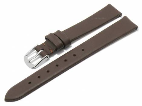 Meyhofer EASY-CLICK watch strap -Natal- 14mm dark brown leather smooth without stitching (width of buckle 12 mm) - Bild vergrern 