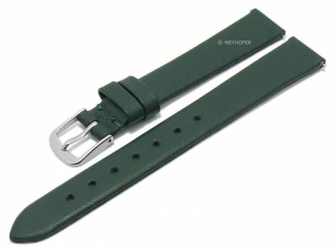 Meyhofer EASY-CLICK watch strap -Natal- 14mm dark green leather smooth without stitching (width of buckle 12 mm) - Bild vergr��ern 