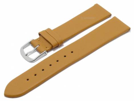 Meyhofer EASY-CLICK watch strap -Natal- 24mm light brown leather smooth without stitching (width of buckle 22 mm) - Bild vergrern 