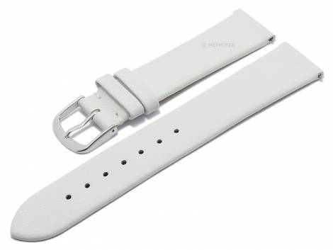 Meyhofer EASY-CLICK watch strap -Natal- 16mm white leather smooth without stitching (width of buckle 14 mm) - Bild vergr��ern 