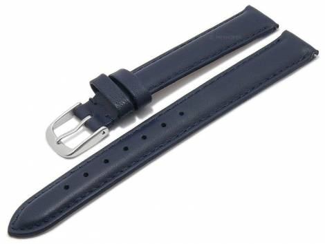 Meyhofer EASY-CLICK watch strap -Naperville- 13mm dark blue leather smooth stitched (width of buckle 12 mm) - Bild vergrern 