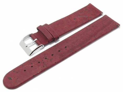 Meyhofer EASY-CLICK watch strap -Tavira- 20mm bordeaux genuine cork VEGAN matt (width of buckle 20 mm) - Bild vergrern 