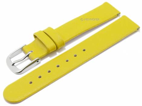 Meyhofer EASY-CLICK watch strap XS -Lagoa- 16mm yellow leather without stitching (width of buckle 16 mm) - Bild vergrern 