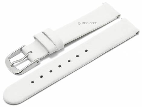 Meyhofer EASY-CLICK watch strap XS -Lagoa- 14mm white leather without stitching (width of buckle 14 mm) - Bild vergrern 