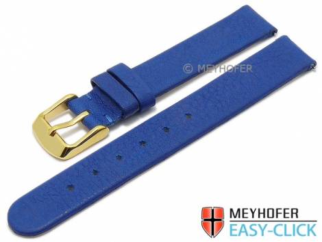 Watch strap Meyhofer EASY-CLICK -Niagara- 14mm blue leather vegetable tanned without stitching (width of buckle 14 mm) - Bild vergr��ern 