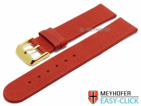 Watch strap Meyhofer EASY-CLICK -Niagara- 20mm red leather vegetable tanned without stitching (width of buckle 20 mm) - Bild vergr��ern 
